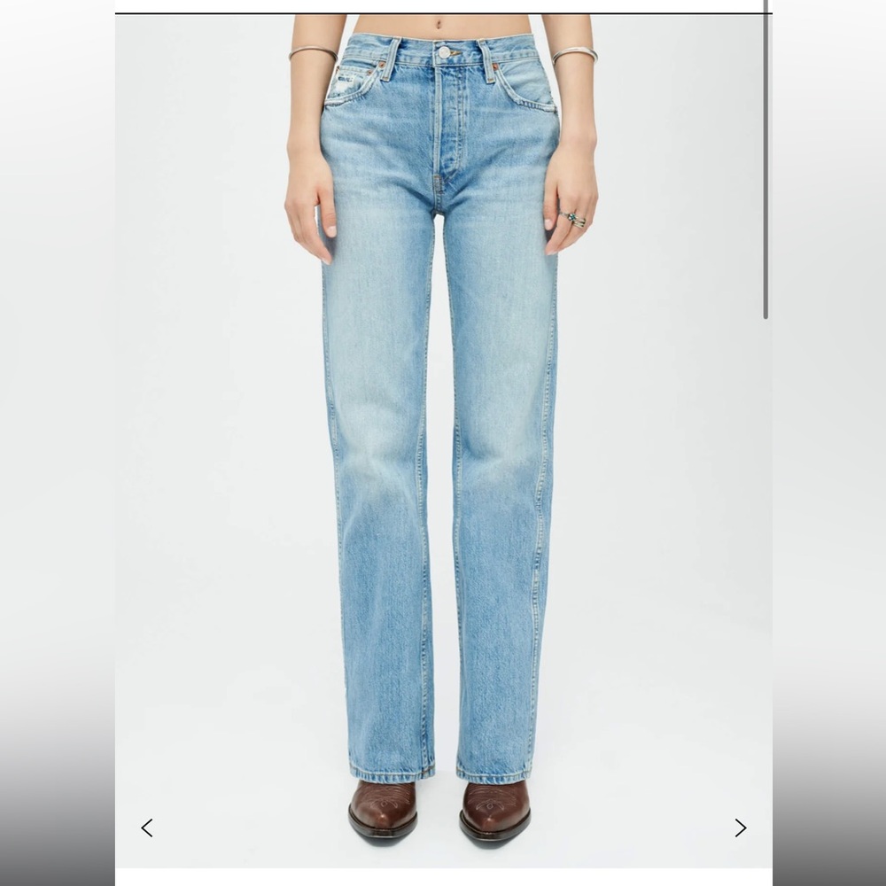 Re/Done High Rise Loose Jeans in Worn Blue